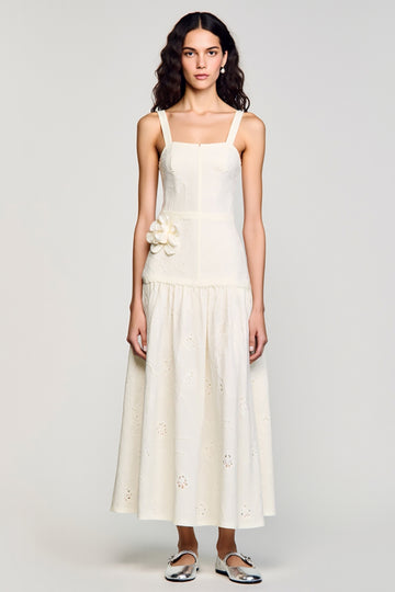 Apricot A Line Floral Wedding Guest Dress